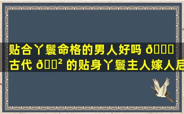 贴合丫鬟命格的男人好吗 🐘 「古代 🌲 的贴身丫鬟主人嫁人后做什么」